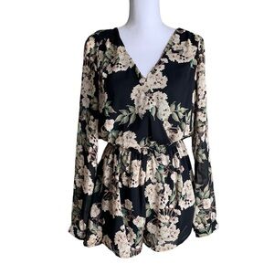 ASTR Floral V-neck Floral Romper Dress Size S/M